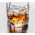 Crystal Whisky Glass con borde de oro